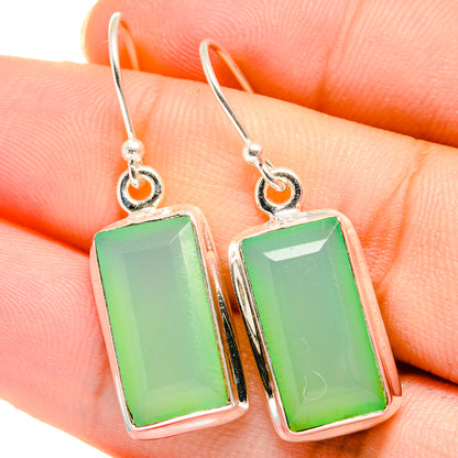 Aqua Chalcedony Earrings handcrafted by Ana Silver Co - EARR422119