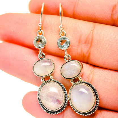 Rainbow Moonstone Earrings handcrafted by Ana Silver Co - EARR422120