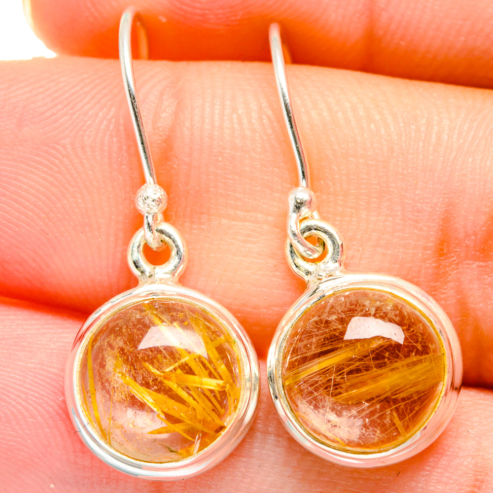 Rutilated Quartz Earrings handcrafted by Ana Silver Co - EARR422129