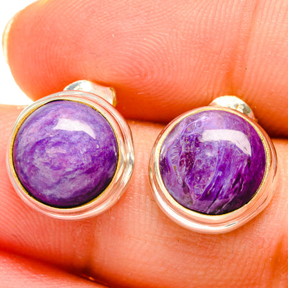 Charoite Earrings handcrafted by Ana Silver Co - EARR422130