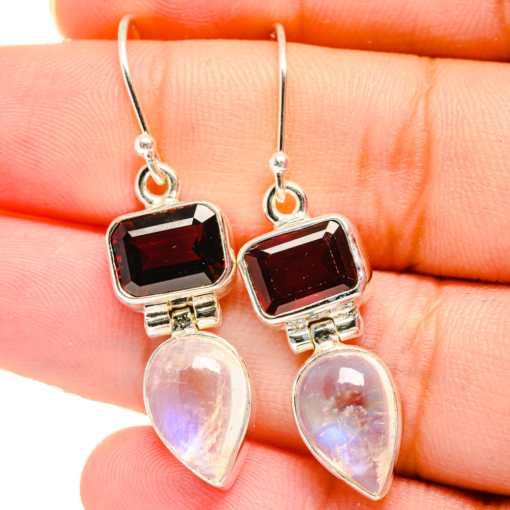 Rainbow Moonstone Earrings handcrafted by Ana Silver Co - EARR422132