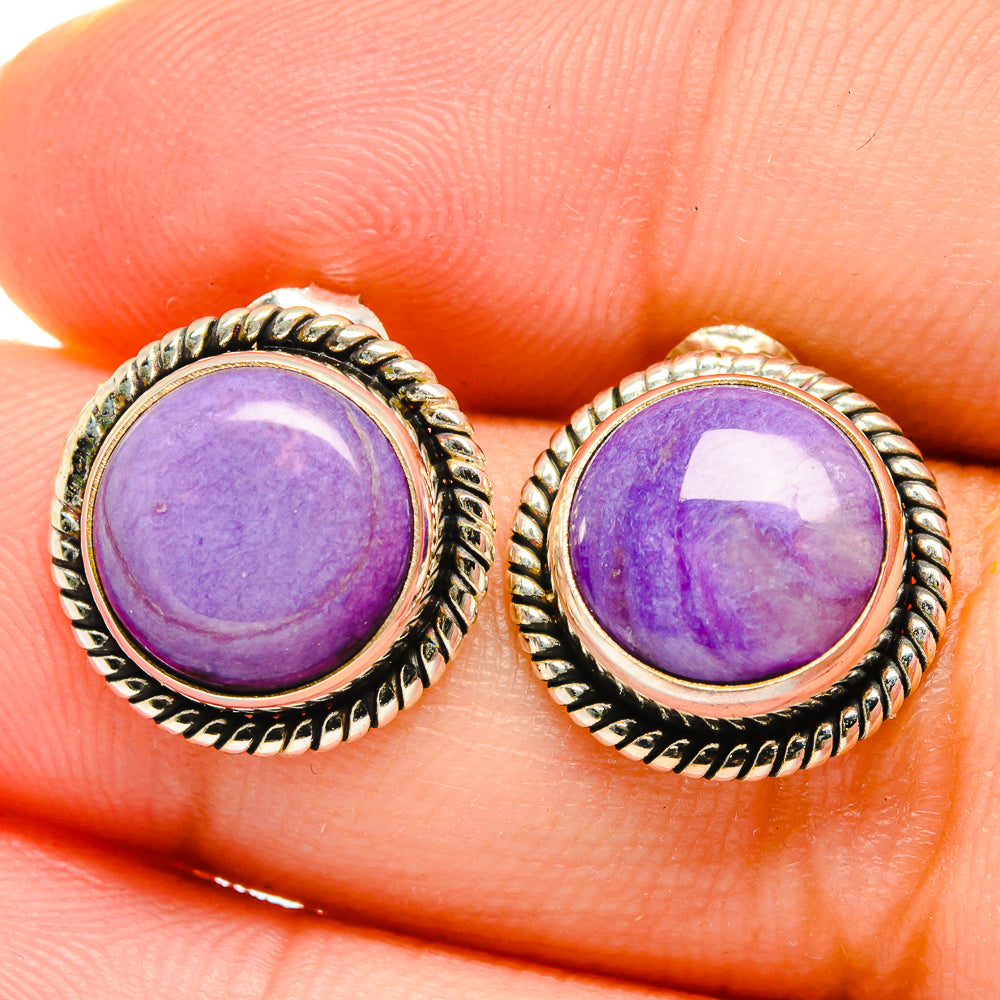 Charoite Earrings handcrafted by Ana Silver Co - EARR422140