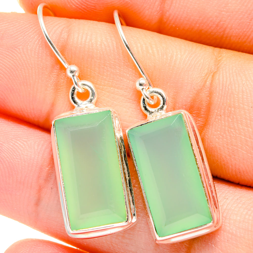 Aqua Chalcedony Earrings handcrafted by Ana Silver Co - EARR422144