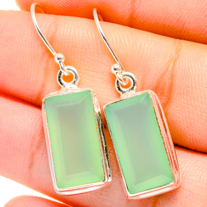 Aqua Chalcedony Earrings handcrafted by Ana Silver Co - EARR422144