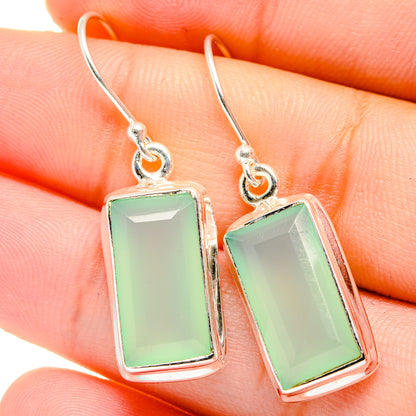 Aqua Chalcedony Earrings handcrafted by Ana Silver Co - EARR422149
