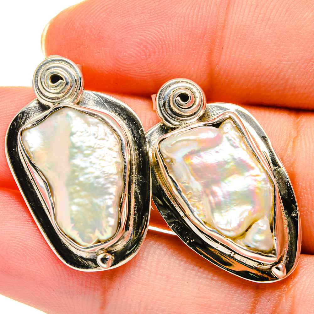 Mother Of Pearl Earrings handcrafted by Ana Silver Co - EARR422152