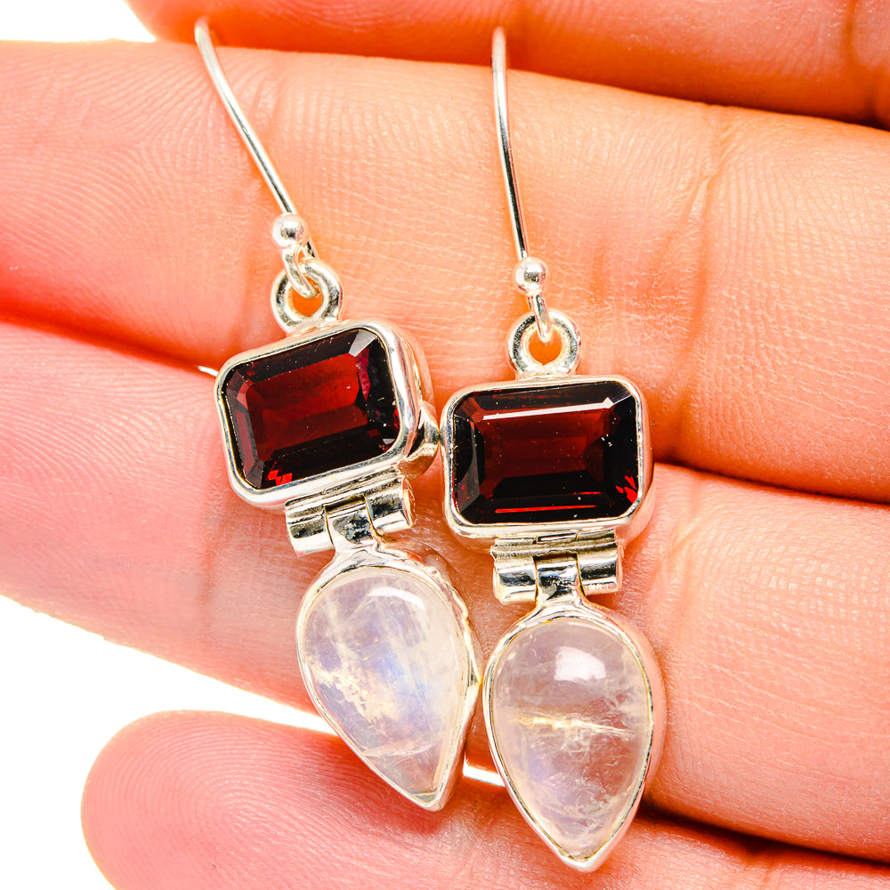 Rainbow Moonstone Earrings handcrafted by Ana Silver Co - EARR422156