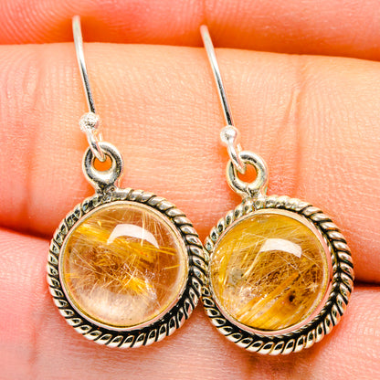 Rutilated Quartz Earrings handcrafted by Ana Silver Co - EARR422157