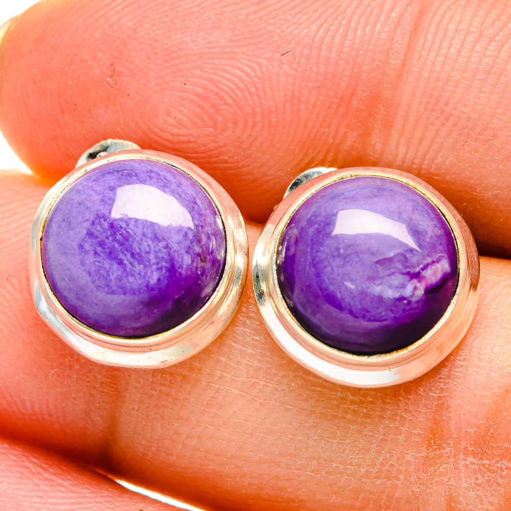 Charoite Earrings handcrafted by Ana Silver Co - EARR422160
