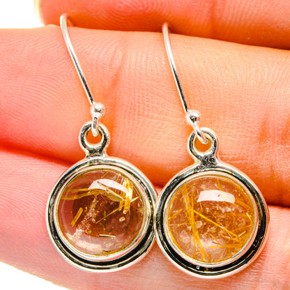 Rutilated Quartz Earrings handcrafted by Ana Silver Co - EARR422172