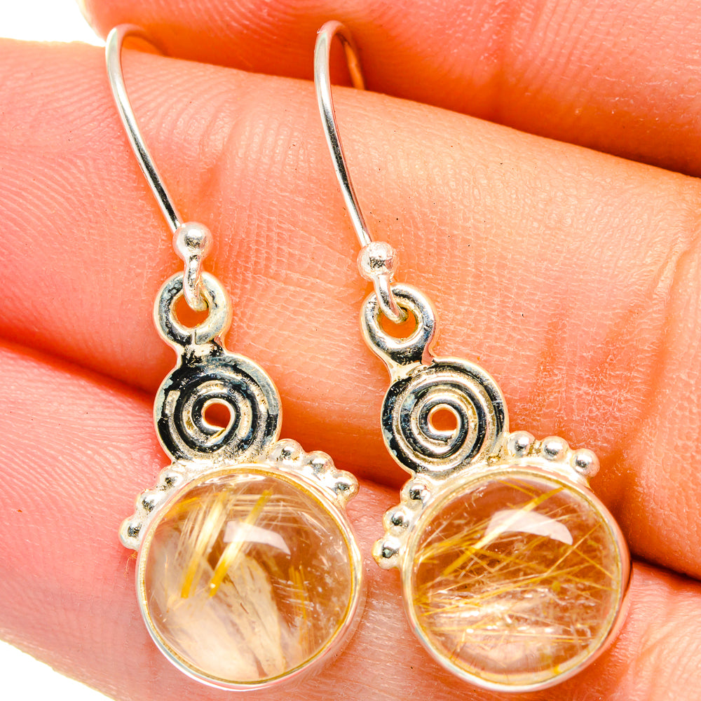 Rutilated Quartz Earrings handcrafted by Ana Silver Co - EARR422178