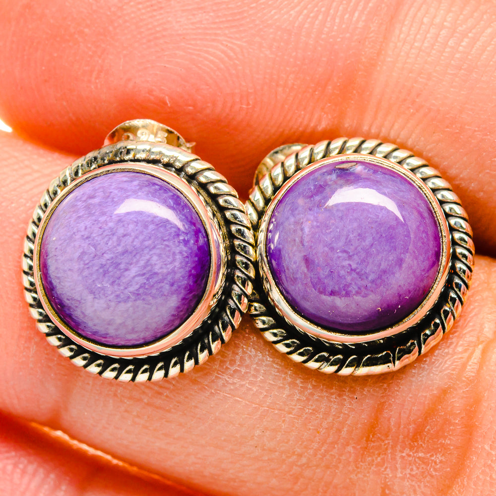 Charoite Earrings handcrafted by Ana Silver Co - EARR422179