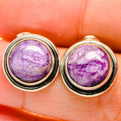 Charoite Earrings handcrafted by Ana Silver Co - EARR422183