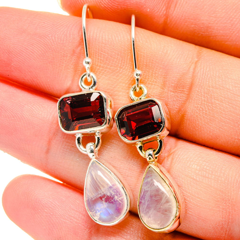 Rainbow Moonstone Earrings handcrafted by Ana Silver Co - EARR422186
