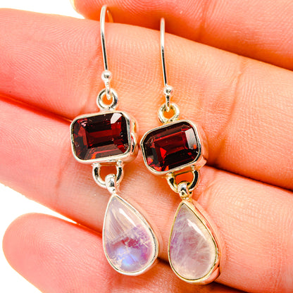 Rainbow Moonstone Earrings handcrafted by Ana Silver Co - EARR422186