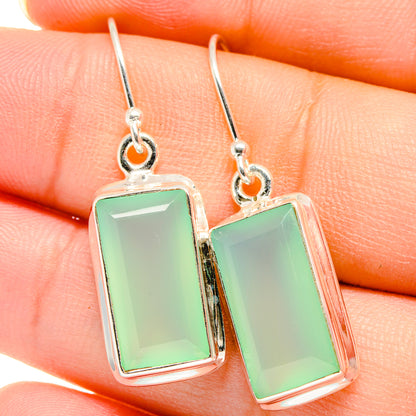 Aqua Chalcedony Earrings handcrafted by Ana Silver Co - EARR422193