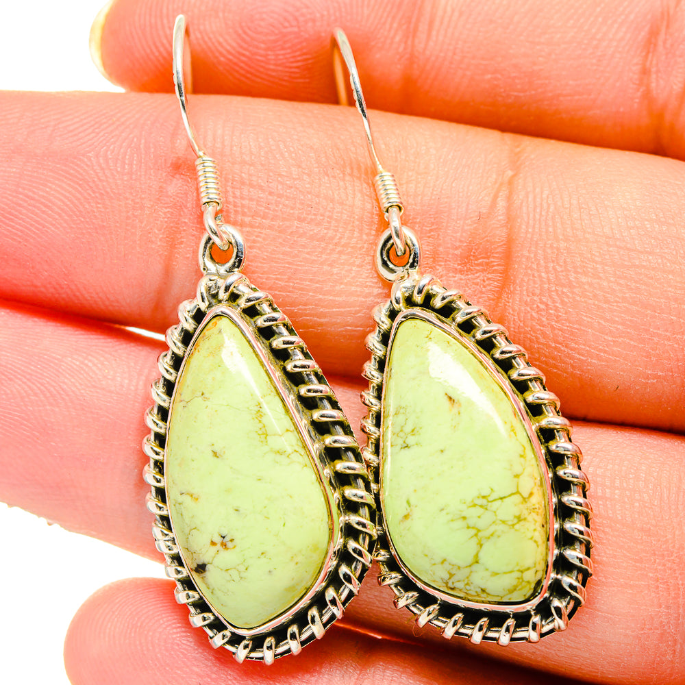 Lemon Chrysoprase Earrings handcrafted by Ana Silver Co - EARR422194