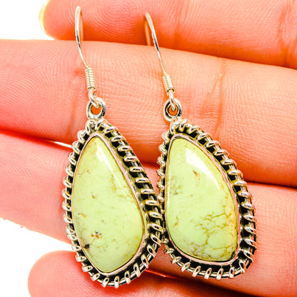 Lemon Chrysoprase Earrings handcrafted by Ana Silver Co - EARR422194