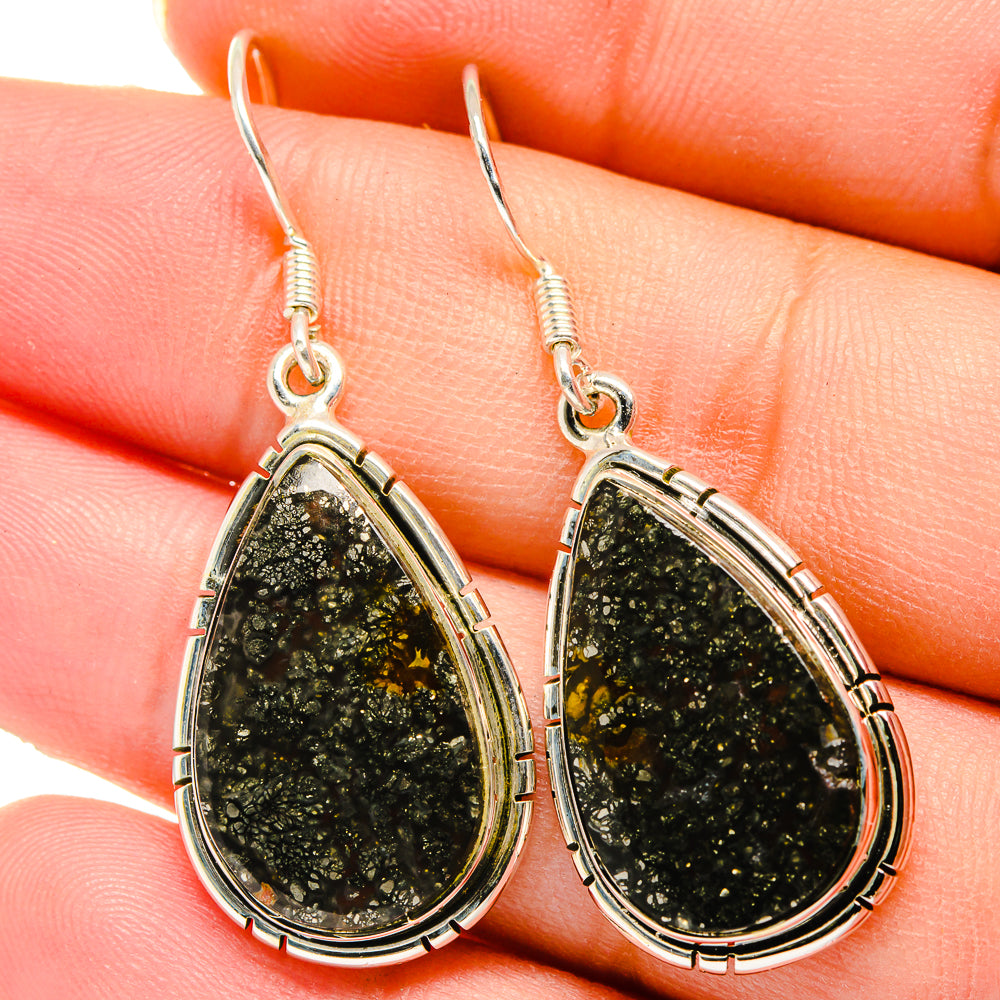 Pyrite Agate Earrings handcrafted by Ana Silver Co - EARR422198