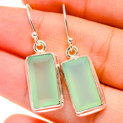 Aqua Chalcedony Earrings handcrafted by Ana Silver Co - EARR422202