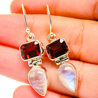Rainbow Moonstone Earrings handcrafted by Ana Silver Co - EARR422208
