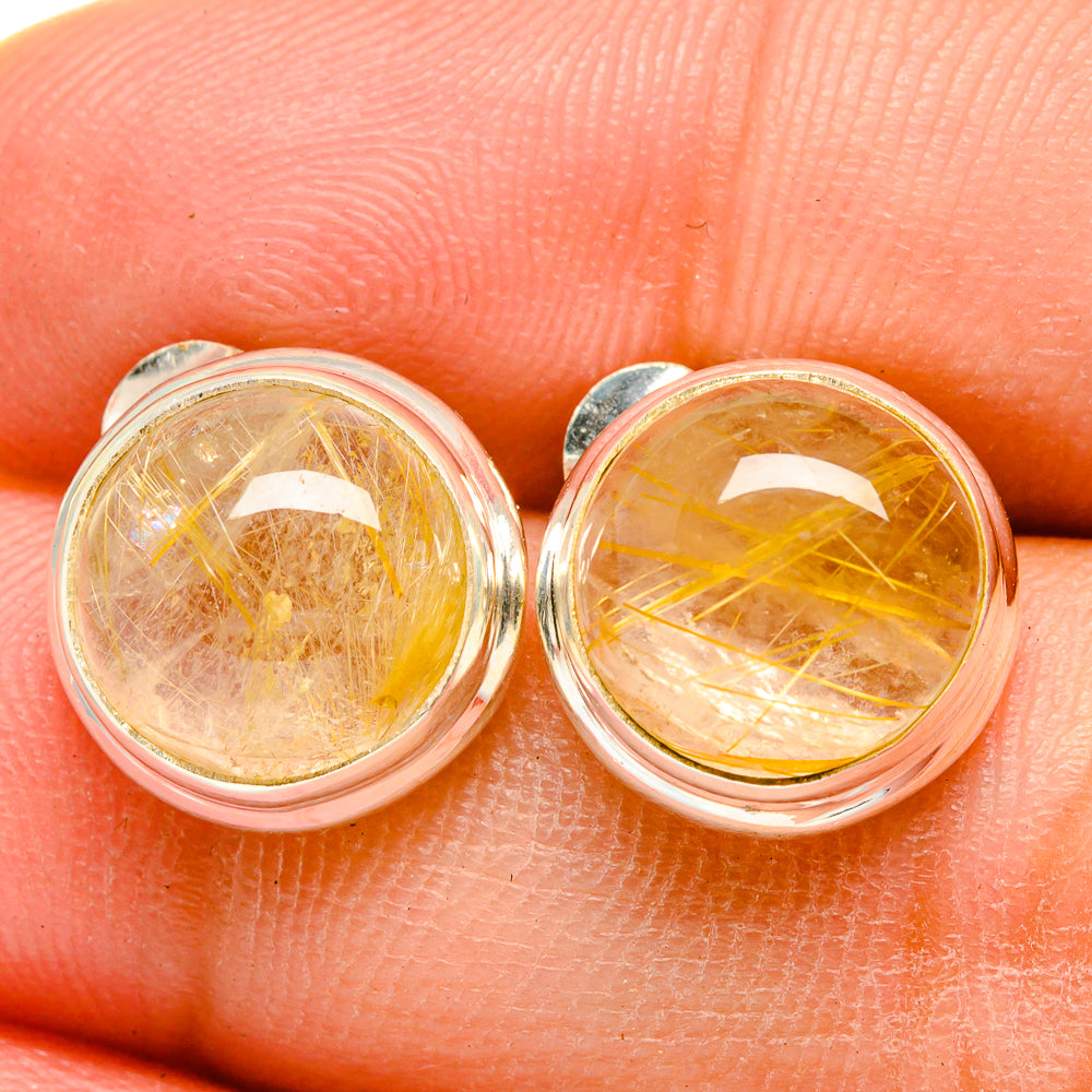 Rutilated Quartz Earrings handcrafted by Ana Silver Co - EARR422216