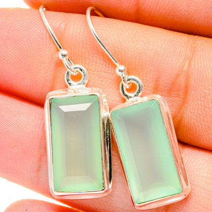 Aqua Chalcedony Earrings handcrafted by Ana Silver Co - EARR422217