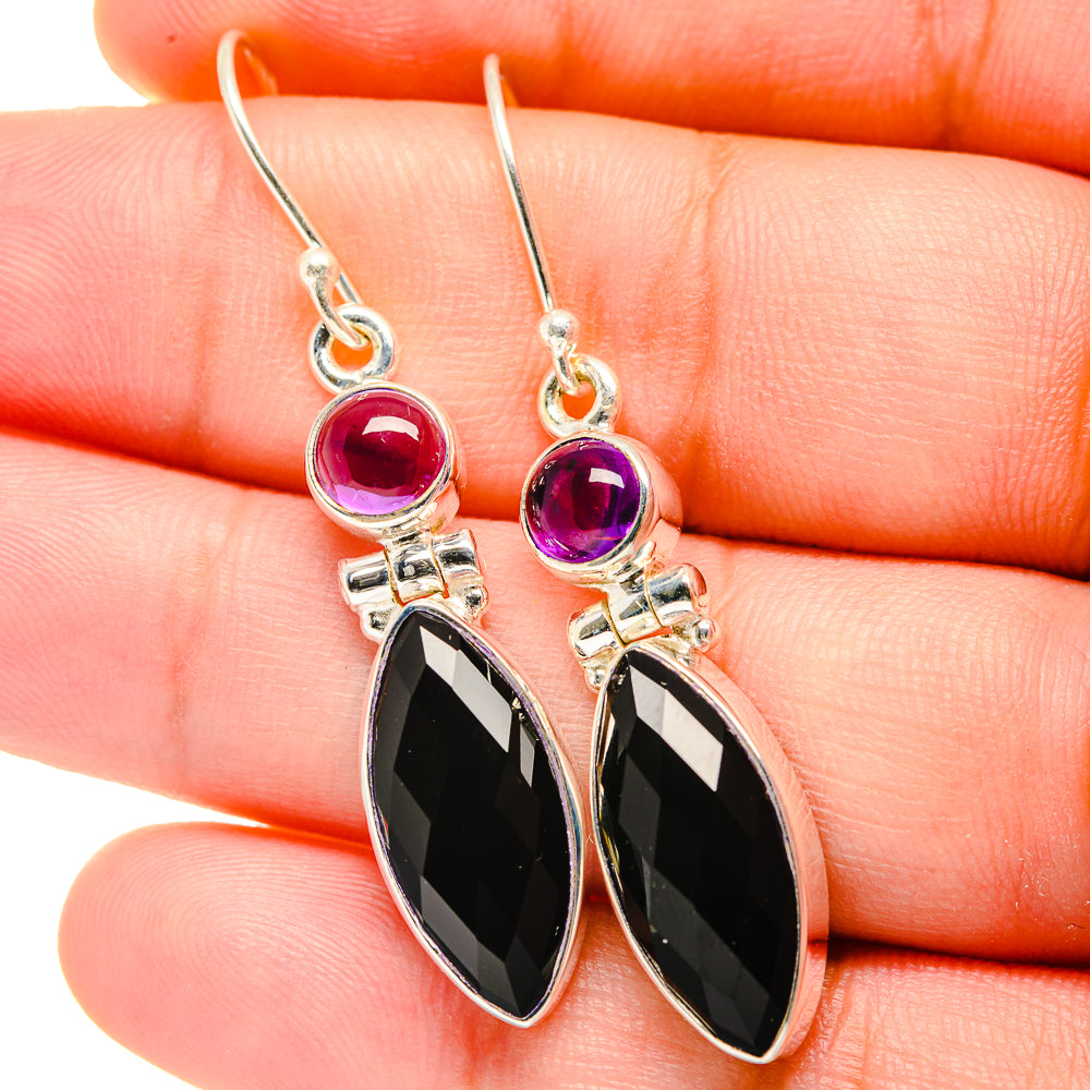 Black Onyx Earrings handcrafted by Ana Silver Co - EARR422224
