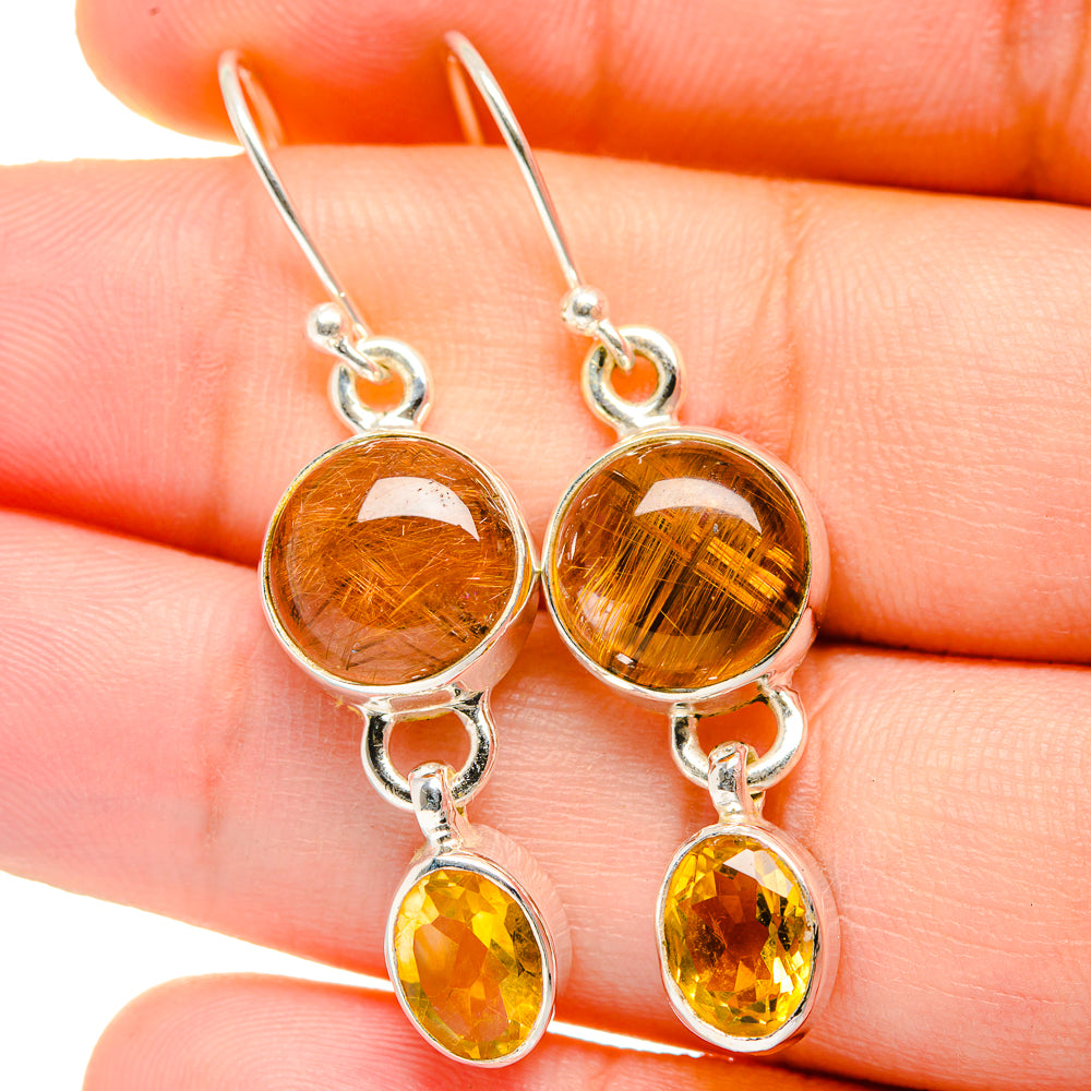 Rutilated Quartz Earrings handcrafted by Ana Silver Co - EARR422229