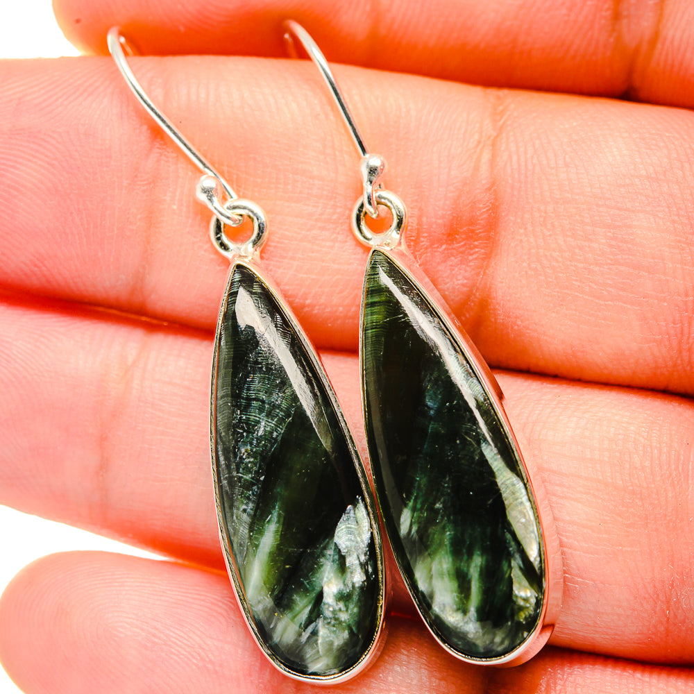 Seraphinite Earrings handcrafted by Ana Silver Co - EARR422230