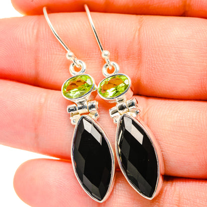 Black Onyx Earrings handcrafted by Ana Silver Co - EARR422237