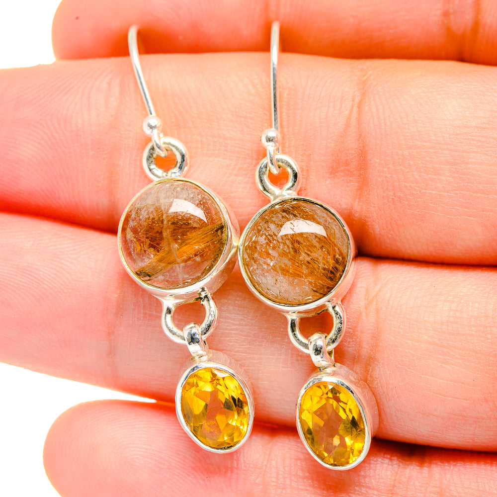 Rutilated Quartz Earrings handcrafted by Ana Silver Co - EARR422238