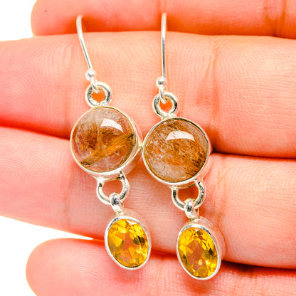 Rutilated Quartz Earrings handcrafted by Ana Silver Co - EARR422238
