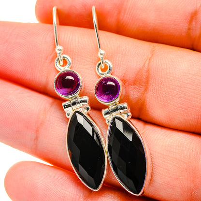 Black Onyx Earrings handcrafted by Ana Silver Co - EARR422239