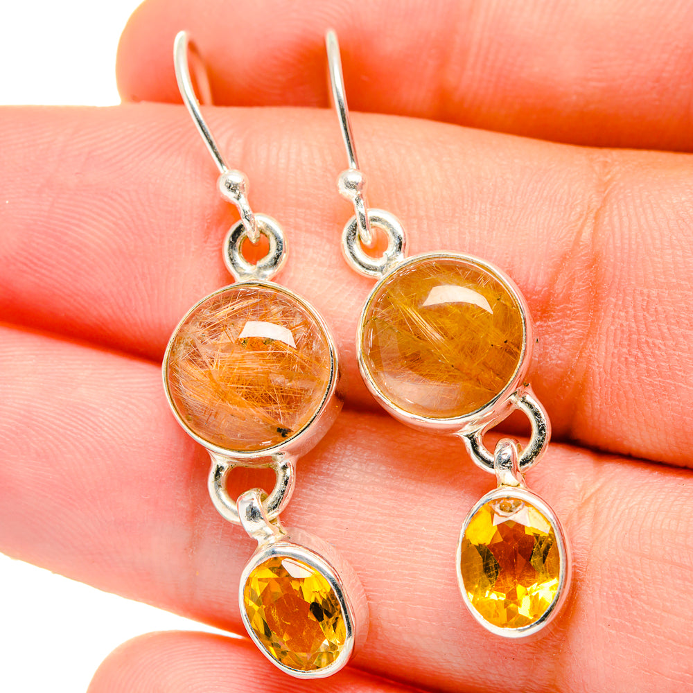 Rutilated Quartz Earrings handcrafted by Ana Silver Co - EARR422241