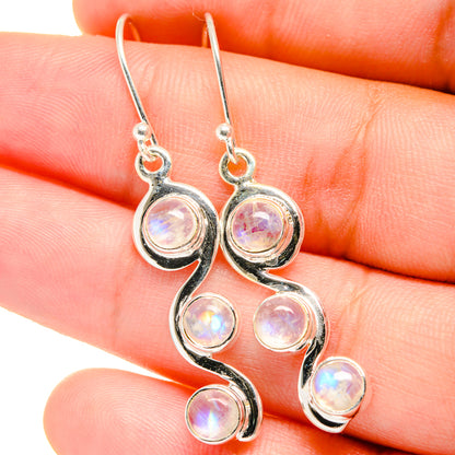 Rainbow Moonstone Earrings handcrafted by Ana Silver Co - EARR422242