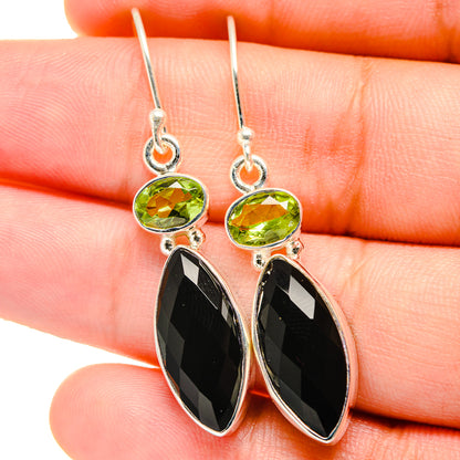 Black Onyx Earrings handcrafted by Ana Silver Co - EARR422256