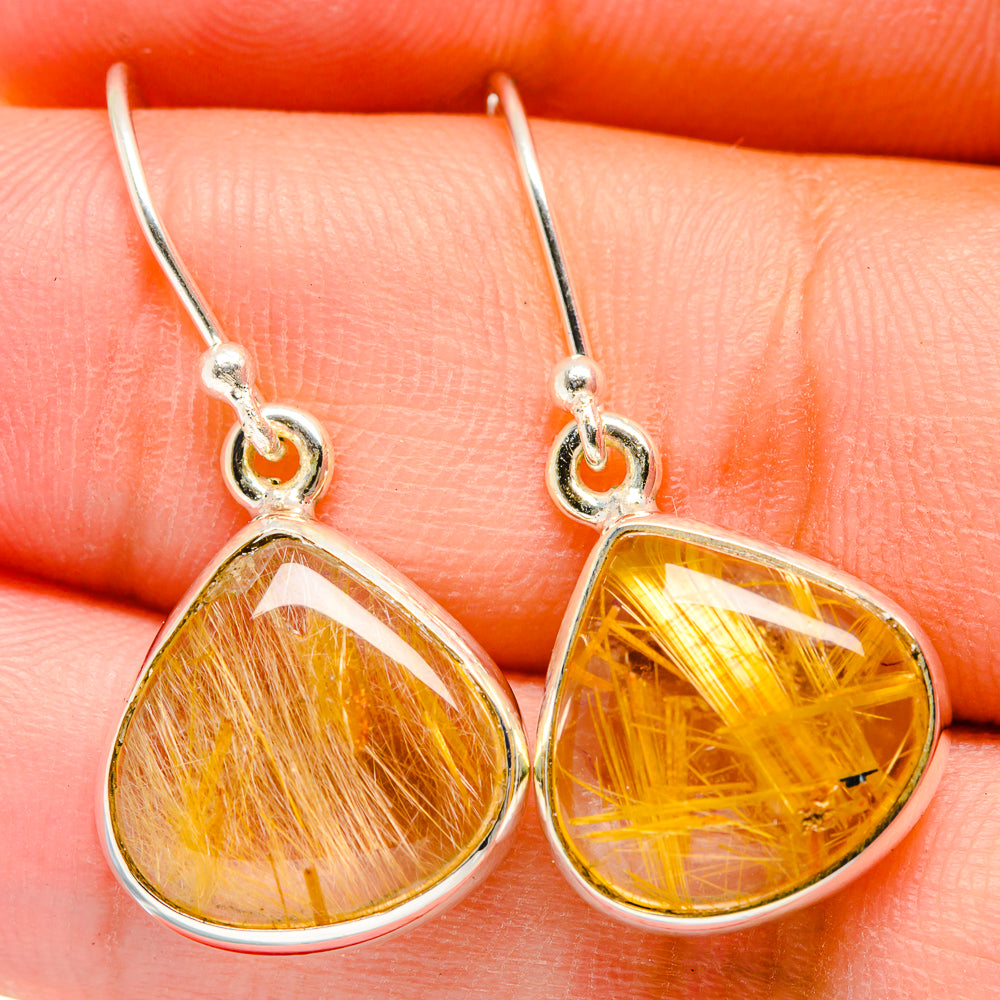 Rutilated Quartz Earrings handcrafted by Ana Silver Co - EARR422258