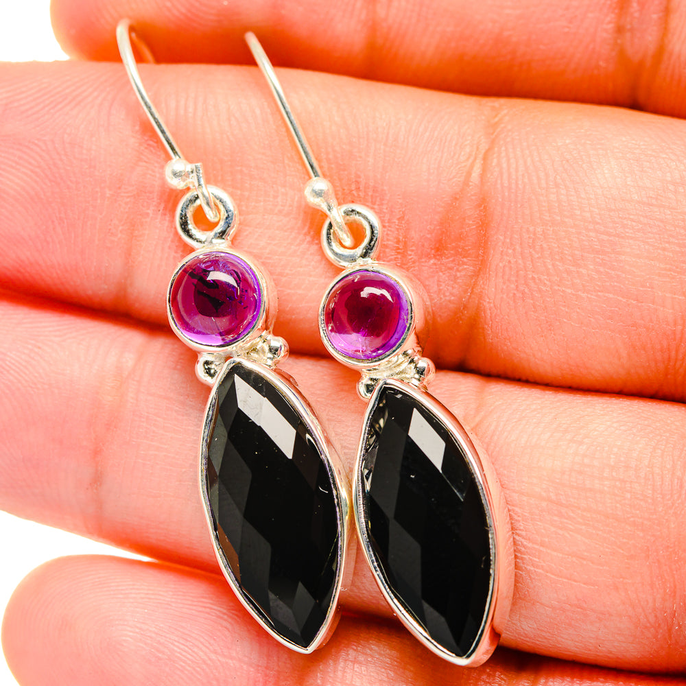 Black Onyx Earrings handcrafted by Ana Silver Co - EARR422264