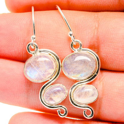Rainbow Moonstone Earrings handcrafted by Ana Silver Co - EARR422268