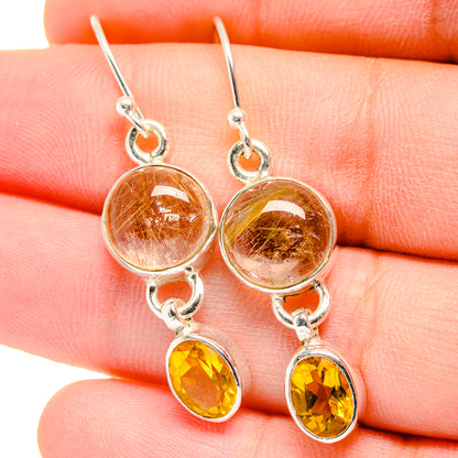 Rutilated Quartz Earrings handcrafted by Ana Silver Co - EARR422271