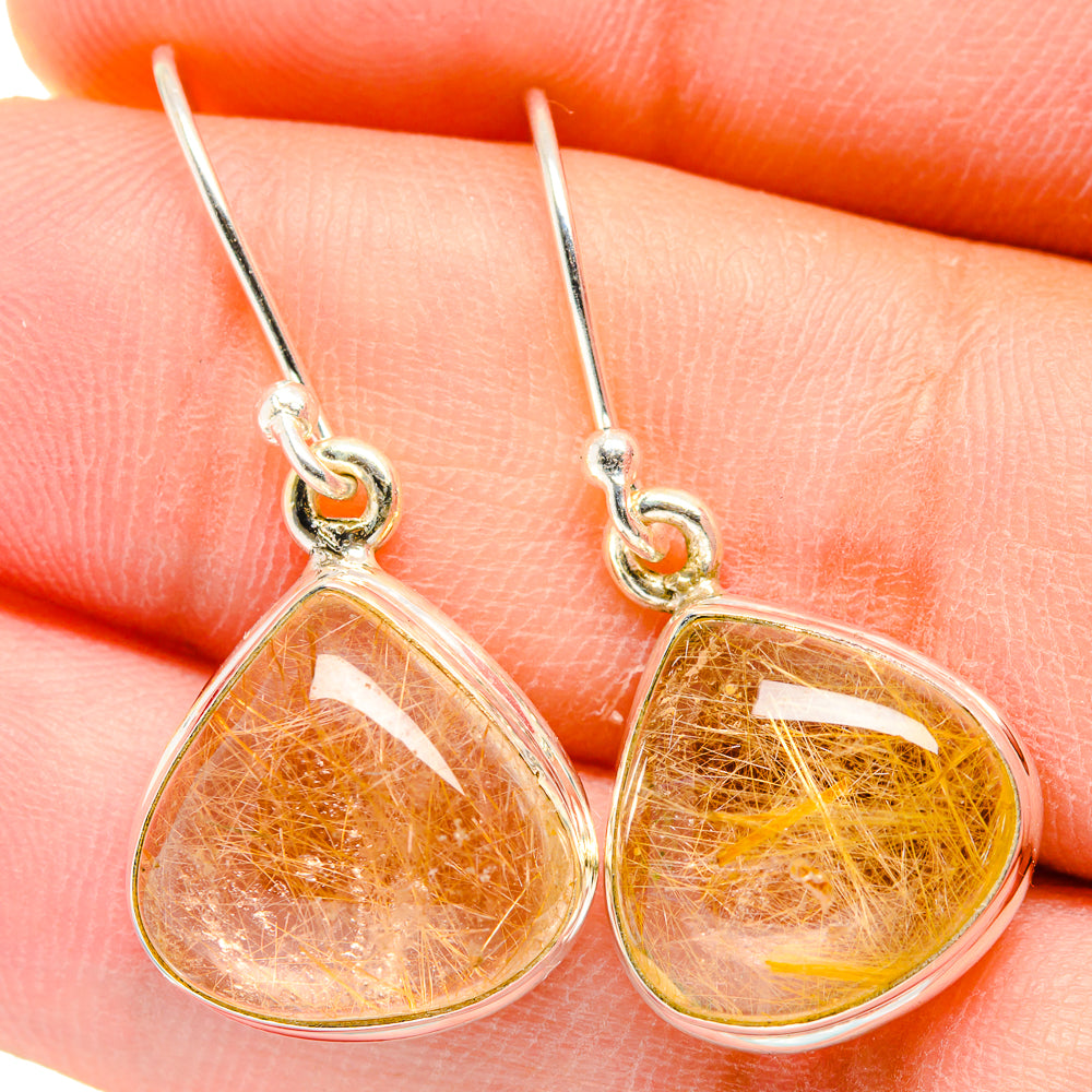 Rutilated Quartz Earrings handcrafted by Ana Silver Co - EARR422274