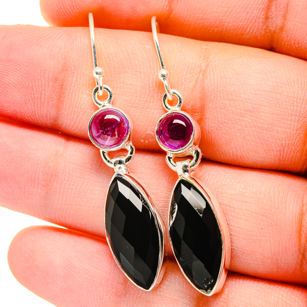 Black Onyx Earrings handcrafted by Ana Silver Co - EARR422277