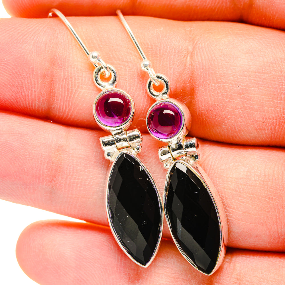 Black Onyx Earrings handcrafted by Ana Silver Co - EARR422280