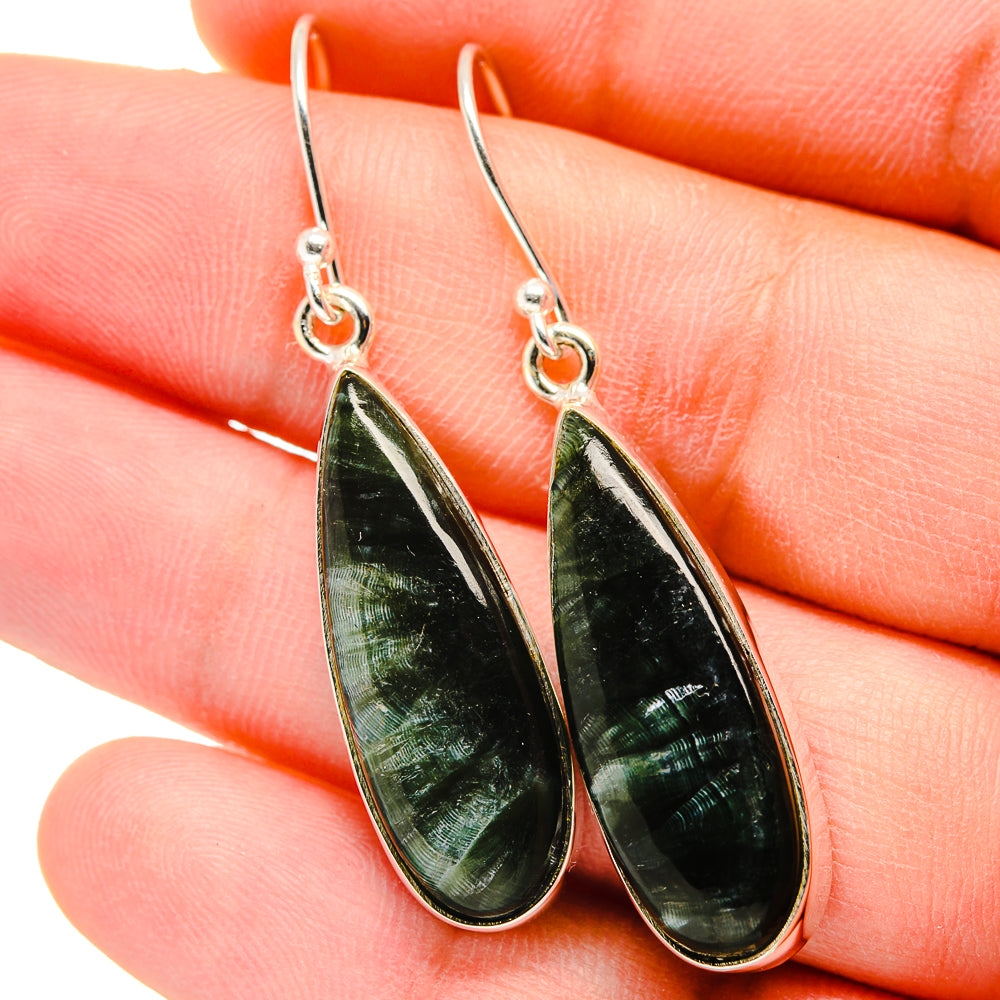 Seraphinite Earrings handcrafted by Ana Silver Co - EARR422289