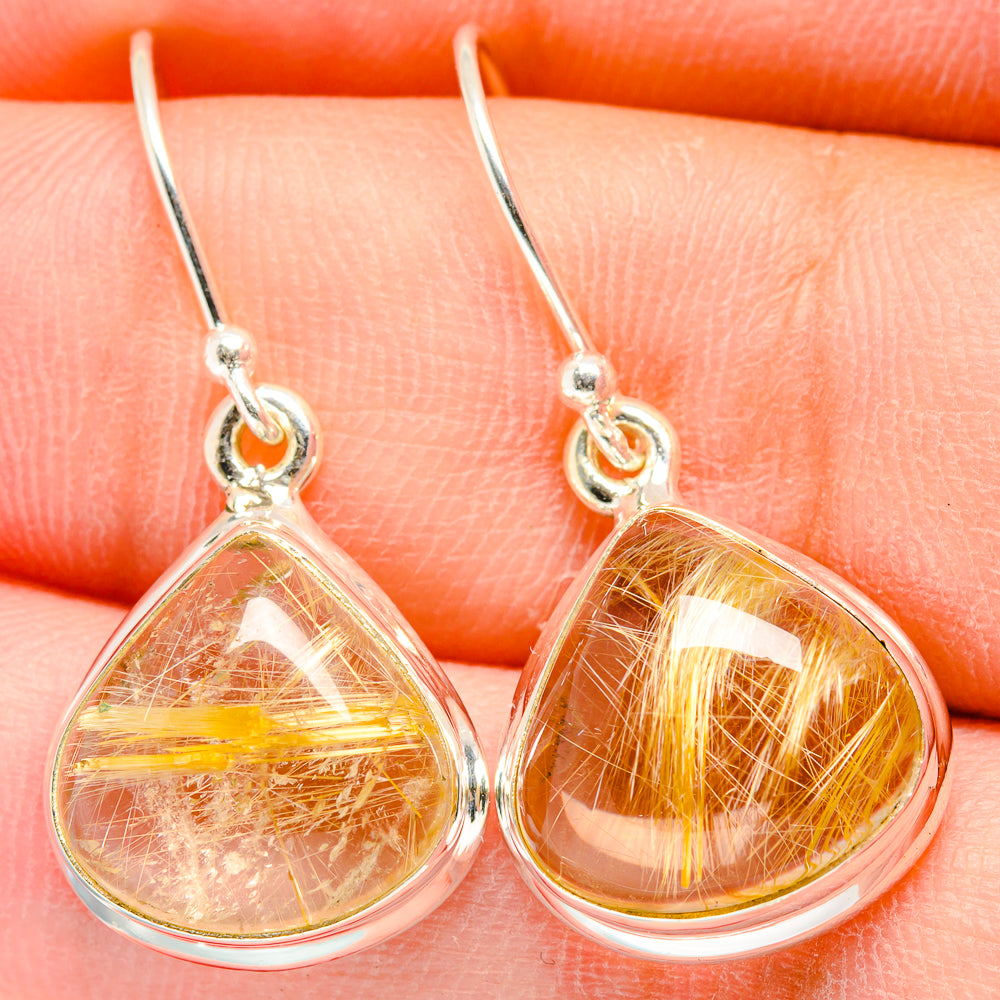 Rutilated Quartz Earrings handcrafted by Ana Silver Co - EARR422295