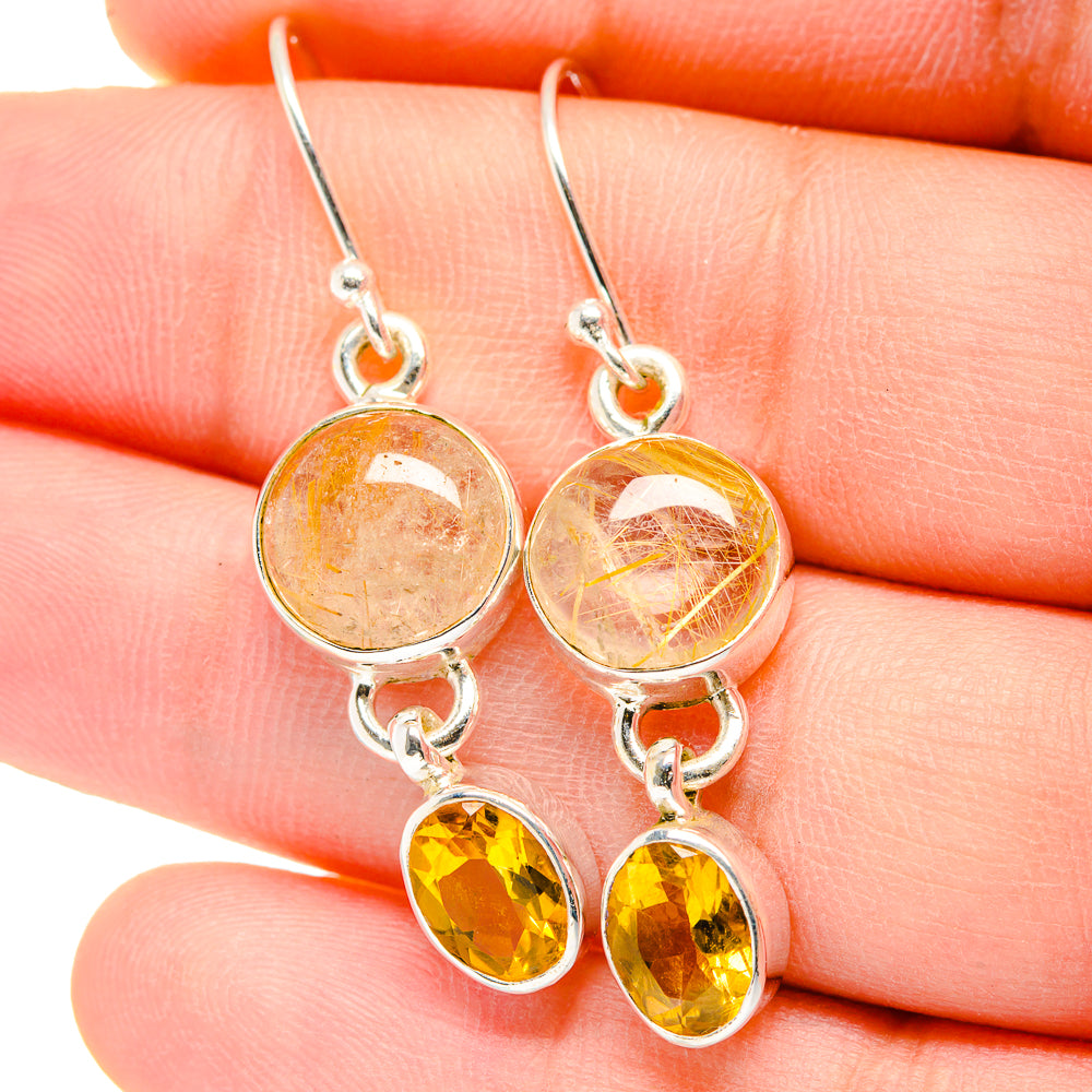 Rutilated Quartz Earrings handcrafted by Ana Silver Co - EARR422296