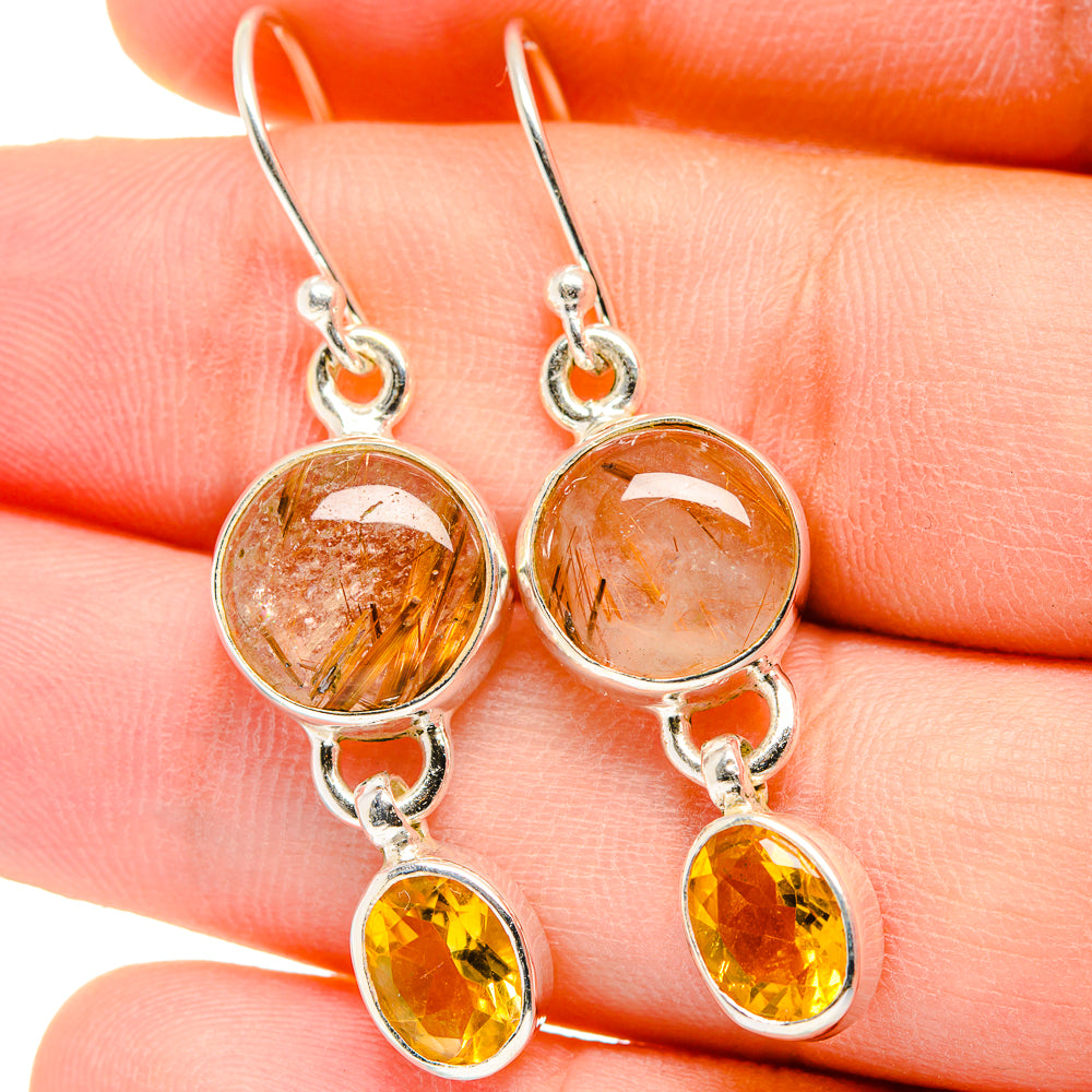 Rutilated Quartz Earrings handcrafted by Ana Silver Co - EARR422307