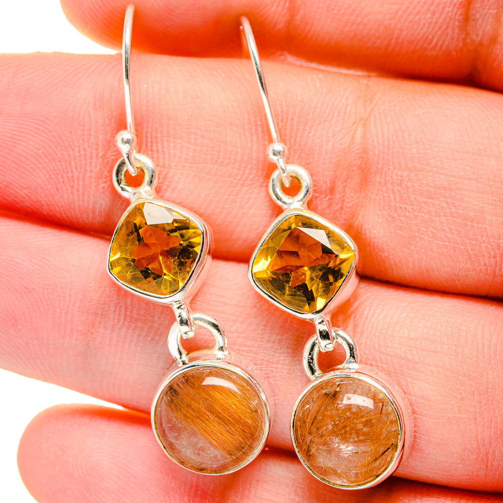 Rutilated Quartz Earrings handcrafted by Ana Silver Co - EARR422310