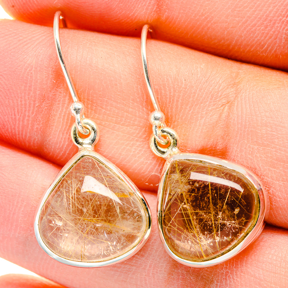 Rutilated Quartz Earrings handcrafted by Ana Silver Co - EARR422315